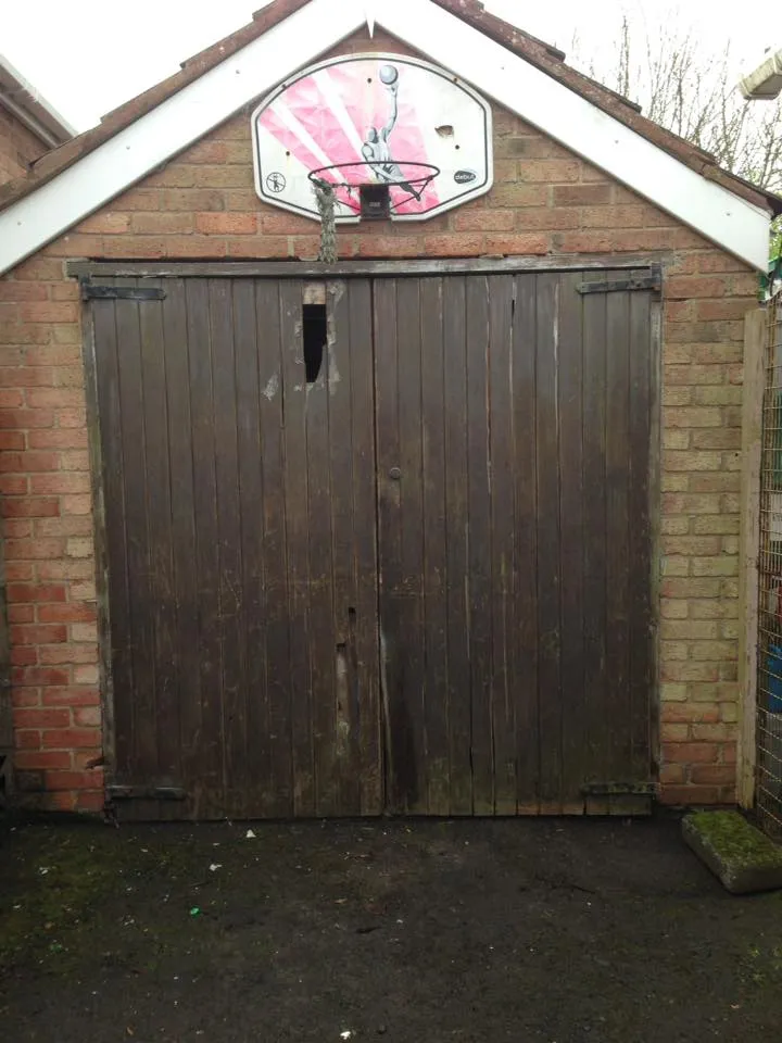 Wooden Garage Door Before In Comber, Belfast & North Down
